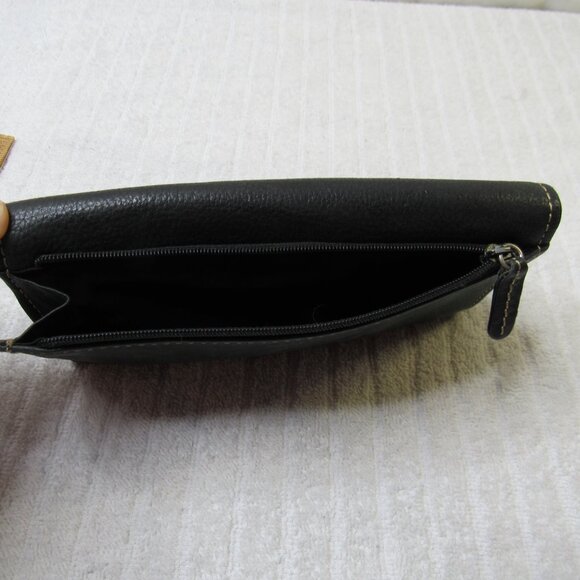 Fossil Leather Wallet Women Black Credit Card ID Slots Checkbook Holder Vintage - Picture 11 of 12